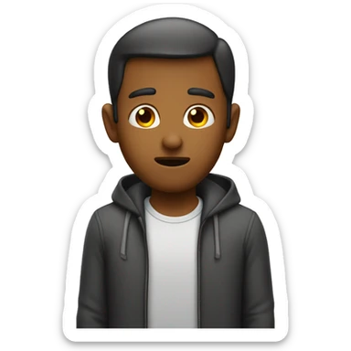 man trying to hide his surprise sticker