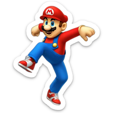 dance-dance-revolution-mario-breakdancing sticker