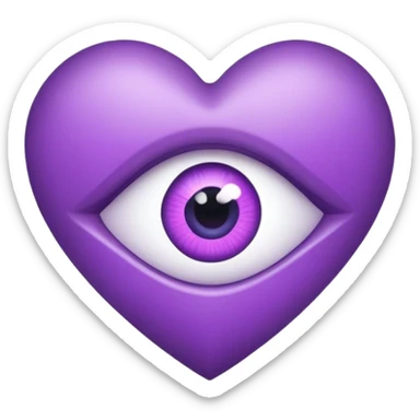 a purple heart with one symmetrical eye sticker