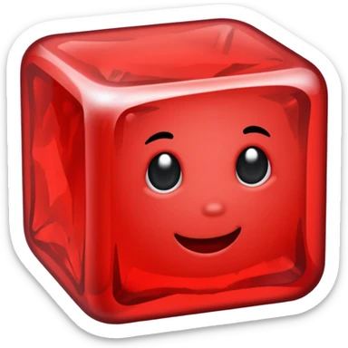 Red ice cube sticker