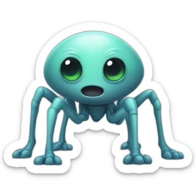 alien with four legs sticker