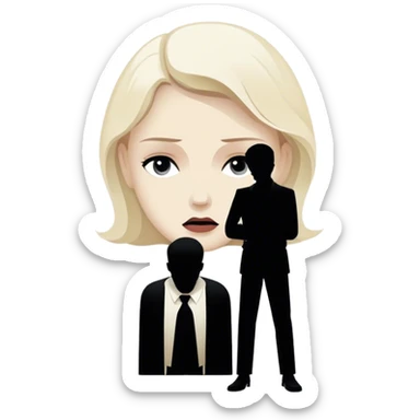 Icon for Drama Movies: A vintage movie poster-style design featuring a tense scene with emotional expressions, a dimly lit background, and key dramatic elements like a silhouette of a person in despair. Bold, cinematic typography. Transparent background. sticker