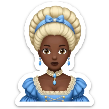 marie Antoinette fashion dark skinned woman sticker