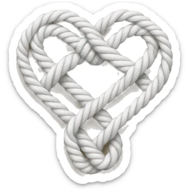 white heart-shape nautical knot sticker