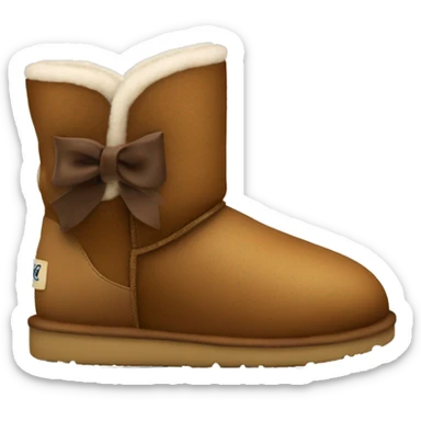 Bow brown uggs sticker