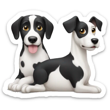 Black and white dog and cat that match sticker