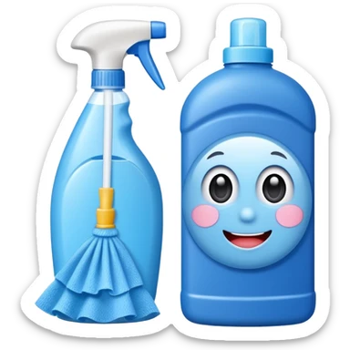 cleaning product and rag sticker