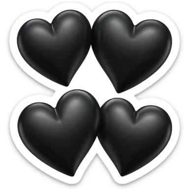 İki siyah kalp Birleşik sticker