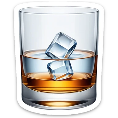 Crystal whiskey glass with water sticker