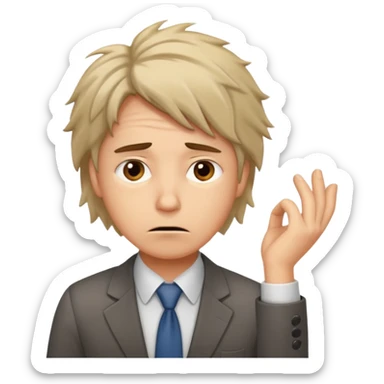 office worker in stress do not want to talk sticker