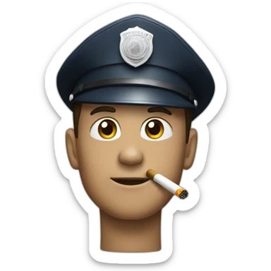 police officer smoking sticker