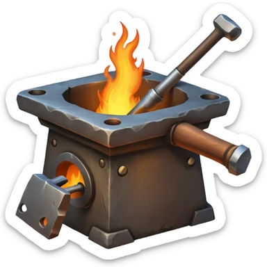 A blacksmith forge sticker