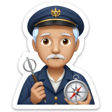 old sailor with a compass sticker
