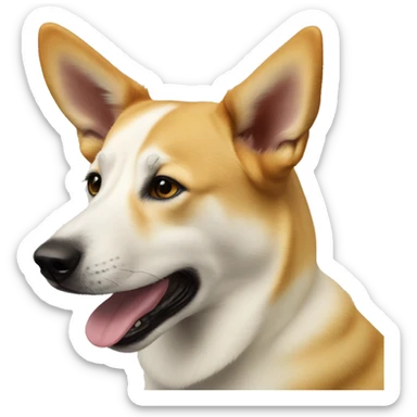 canaan dog with floppy ears sticker