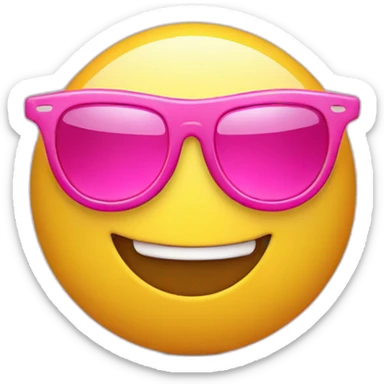 smiley face with pink sunglasses sticker