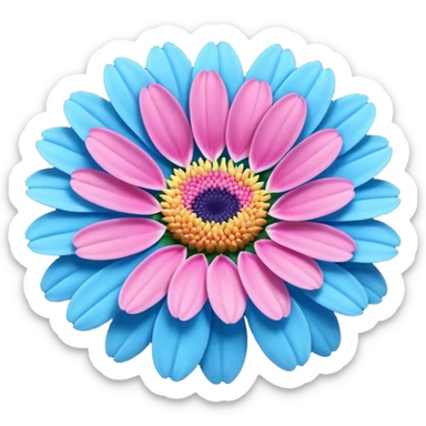 super realistic pink and blue transvaal daisy sticker