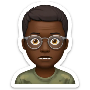 zumbi masculino, óculos fino, cabelo baixo sticker