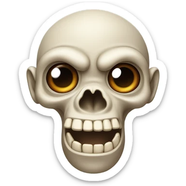 Skull with the Monkey Em sticker