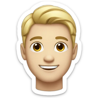 A smiling white-skinned young man with black hair  sticker