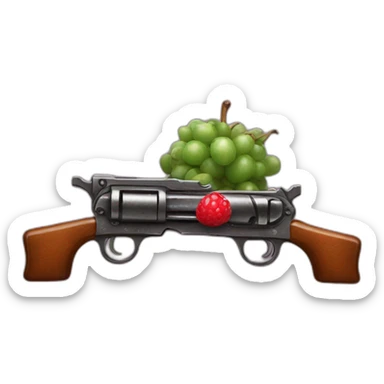 deranged berries with guns sticker