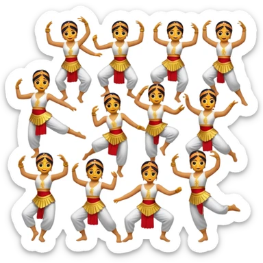 Cinematic Realistic Sirtaki Dance Pop Culture Emoji, showcasing energetic traditional dance movements rendered with dynamic, rhythmic lighting and expressive detail. sticker