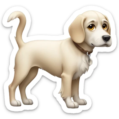 Dog with broken tail sticker