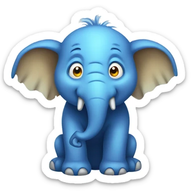 blue elephant monster sticker