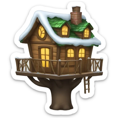 Christmas treehouse sticker