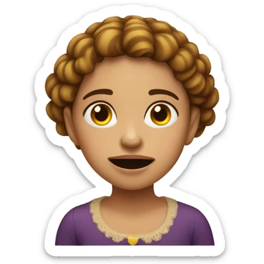 Spanish girl with pain in her jaw sticker