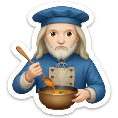 leonardo da Vinci cooking soup sticker