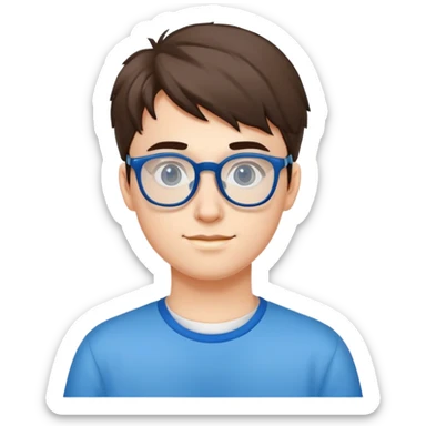 a nerd and an excellent student with blue glasses sticker