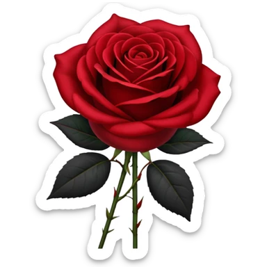 Dark red rose with black bow around stem sticker