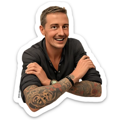 boys with tattoos indoors sticker