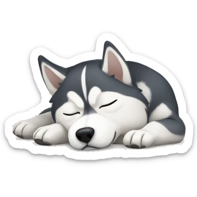 Siberian husky sleeping  sticker