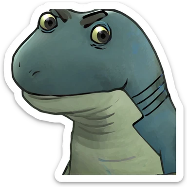 Velociraptor with a blue stripe sticker