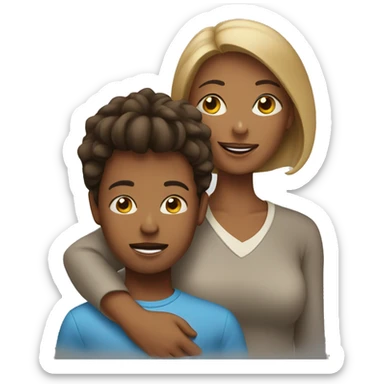 Mom with son sticker