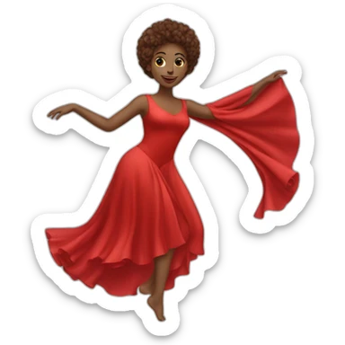 Danseuse en robe longue et rouge  sticker
