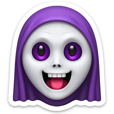 um coração roxo claro com o rosto do ghost face sticker