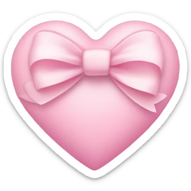 soft pink heart with bow on it sticker