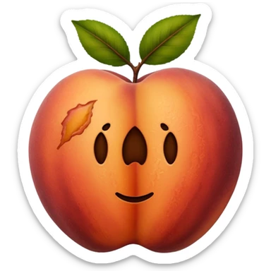 brown peach with hand print on it sticker