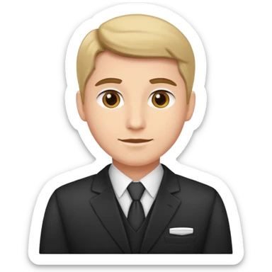 Je veux un réceptionniste d"hotel élégant masculin sticker