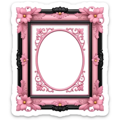 pink photo frame of a blossom sticker