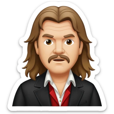 meatloaf singer long hair sticker