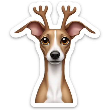 Italian greyhound with reindeer ears sticker