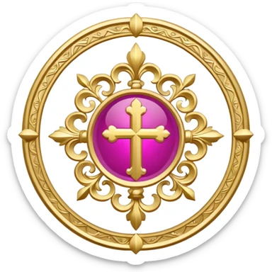 ave maria's emblem with a touch OF MAJENTA sticker