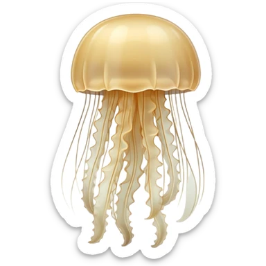 pale cream colored jellyfish with gentle bell-shaped body sticker