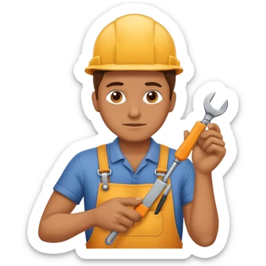 person Repairing a tool sticker