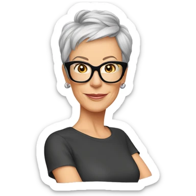 jamie lee curtis cartoon wearing tee sticker
