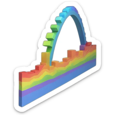 3d rainbow graph sticker