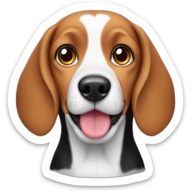 beagle with hearts as eyes sticker